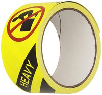 TapeCase Shipping Packing Labels"Heavy", Yellow/Red/Black - 500 per Pack (1 Pack)