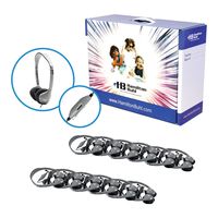 HamiltonBuhl HECLCB12MS2LV Headphones with Volume Control & Leatherette Ear Cushions (Pack of 12)