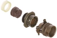 Amphenol Industrial PT01E-14-18P(SR) Circular Connector Pin, Environmental Resisting with Strain Relief, Bayonet Coupling, Solder Termination, Cable Connecting Plug, 14-18 Insert Arrangement, 14 Shell Size, 18 Contacts