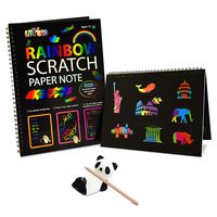 Christmas Stocking Stuffers Crafts for Kids Ages 5-10, Create Rainbow Scratch Art for Kids Xmas Stocking Fillers Gifts for Girls Boys Present for Kids Age 5-10 Year Old Boys Girls Craft Paper Set RB01