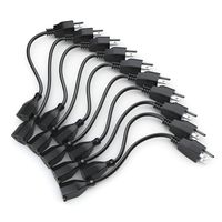 Pwr+ Short 1 Ft Extension Cord Cable Extender - 10 Pack 18AWG NEMA 5-15P to 5-15R Power Strip Liberator Air Blower, Sewing Machine, Electric Drill, Jig Saw Charger Outlet Saver