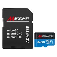 TF Card 64GB, Marceloant Micro SD Memory Cards Class 10 microSDXC UHS-I Card with Adapter, Black/Blue, Standard Packaging