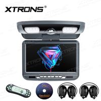 XTRONS 9-inch Grey Flip Down Monitor and DVD Player with Wireless FM&IR Transmitter IR Headphones