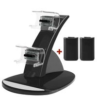 Y Team Xbox 360 Controller Charger, Xbox 360 Controller Battery Charger Kit, Dual Charger Charging Docking Station Kit for Xbox 360 360E 360S Controller with Two Battery Pack (Charger with Battery)