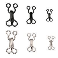 Maosifang 100 Set Sewing Hooks and Eyes Closure for Bra,Clothing,Sewing DIY Craft,3 Sizes (Black and Silver)