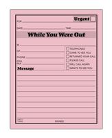 Adams While You Were Out Pads, 4.25 x 5.5 Inches, Pink, 50 Sheets per Pad, 12 Pads per Pack (9711D)
