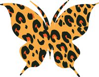 hBARSCI Butterfly Vinyl Decal - 5 Inches - for Cars, Trucks, Windows, Laptops, Tablets, Outdoor-Grade 2.5mil Thick Vinyl - Leopard Print