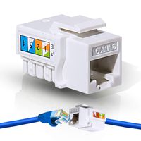 Cat6 RJ45 Keystone Jack Punch-Down Network Yellow- Choose a Pack of 1/10/20 (One)