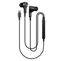 Pioneer Rayz Original Active Noise Cancelling Earbuds wired with Mic, Auto-pause, Hands-free Hey Siri, Lightning Cable Earphones Compatible with iPhone, iPad and iPod. MFI Certified (Onyx Black)