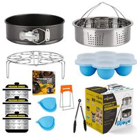 Insta-Pot-Accessories-Set, Instapot Accessory Compatible with Instant Pot 6 Qt 8 Quart, with Steamer Basket Cheesecake Pan Egg Steam Trivet Silicone Mold Mitts Tong (6QT/8QT)