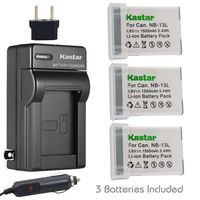 [Fully Decoded] Kastar Battery 3-Pack and Charger for Canon NB-13L NB13L CB-2LH and Canon PowerShot G5 X, G7 X, G7 X Mark II, G9 X, G9 X Mark II, PowerShot SX620 HS, SX720 HS, SX730 HS, G1 X Mark III