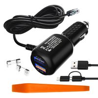 Radar Detector Charger, with QC3.0 Fast Charger,Cobra Radar Charger，for Cobra Radar Charger SPXc7000 SPXc8000G SPXc9000GS, etc. (6.5ft)