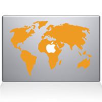 The Decal Guru 0194-MAC-13A-SY World Map Vinyl Sticker, 13" MacBook Air, Yellow