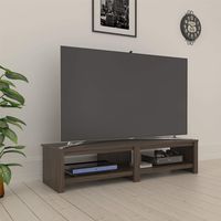 REALROOMS Tally TV Stand for TVs up to 74", Medium Brown