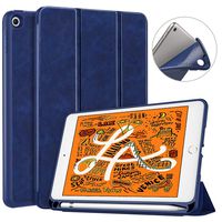 Dadanism iPad Mini 5 Case 2019 with Pencil Holder, [Strong Protection] Ultra Slim Lightweight Soft TPU Back Trifold Stand Smart Cover with Auto Sleep/Wake Fit New iPad Mini 5th Gen 7.9", Indigo