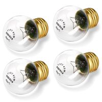 Appliance Oven Refrigerator Bulbs, G45 Shape Appliance Light Bulb, High Temp - E27/E26 Medium Brass Base - 40 Watt/120 Volt, Clear Glass Oven Bulb, 400Lumens