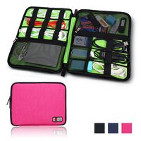 BUBM Universal Cable Organizer Electronics Accessories Case Various USB, Phone, Charge, Cable Organizer Travel Organizer-King Size (Pink)
