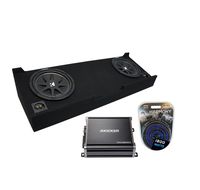 Compatible with 2007-2013 Chevy Silverado Crew Cab Truck Kicker Comp C10 Dual 10" Sub Box Enclosure & CXA600.1 Amp (Renewed)