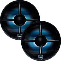 Wet Sounds REVO 6-XWB Black Closed XW Grille 6.5 Inch Marine LED Coaxial Speakers (Pair) (Renewed)