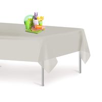 Light Grey 12 Pack Premium Disposable Plastic Tablecloth 54 Inch. x 108 Inch. Rectangle Table Cover By Grandipity