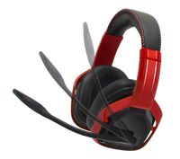AmazonBasics USB Pro Gaming Headset with Microphone for PC, Red