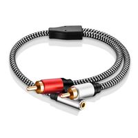 Morelecs 3.5mm Female to 2RCA Male Stereo Audio Cable 3.5mm 1/8" TRS Stereo to Dual RCA Jack Adapter Cable for Smartphones, MP3, Tablets, Home Theater