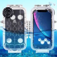 HAWELL iPhone XR Diving Case, Professional [40m/130ft] Surfing Swimming Snorkeling Photo Video Waterproof Protective Case Underwater Housing for iPhone with Lanyard (iPhone XR Transparent)