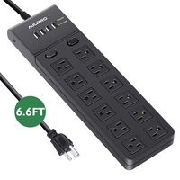 Power Strip with USB, AUOPRO Grounded Surge Protector with 12 Outlets and 4 USB Ports(5V/4.2A),Wall Mountable Desktop Charging Station,6.6FT Extension Cord for Computer Laptop/Smart Phone/Home/Office