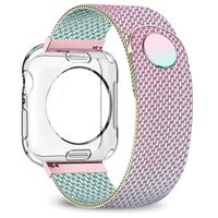 jwacct Compatible for Apple Watch Band with Screen Protector 38mm 40mm 42mm 44mm, Soft TPU Frame Case Cover Bumper Compatible for iwatch Series 1/2/3/4/5 Iridescent