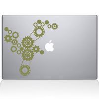The Decal Guru Steampunk Gears MacBook Decal Vinyl Sticker - 12" MacBook - Gold (1184-MAC-12M-G)