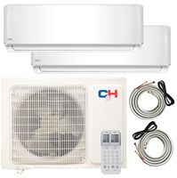 COOPER AND HUNTER Multi Zone Dual 2 Zone 12000 12000 Ductless Mini Split Air Conditioner Heat Pump Full Set WiFi Ready Energy Star