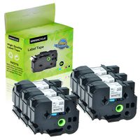 GREENCYCLE 6PK Compatible for TZe-261 TZe261 TZ-261 TZ261 Black on White Label Tapes use with P-Touch PT-9800PCN PT-E800W PT-P900 PT-P900W PT-P950NW PT-9600 Label Makers 1.4 Inch 36mm X 26.2 Feet 8m