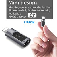iOS Phone Xs to USB C Adapter 5V 2.4A PD Fast Charge Type C to Phone XS Max Converter Charger Compatible with Phone Xs 8 8 Plus 7 7 Plus 6 7s Plus SE Connect (2 Pack)
