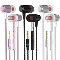 MUNSKT M1 Earbud Headphones with Remote & Microphone, in Ear Earphone Stereo Sound Noise Isolating Tangle Free for iOS and Android Smartphones, Fits All 3.5mm Interface Device (Pink + Silver + Black)