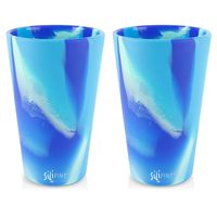Silipint Silicone Pint Glass Set, Patented, BPA-Free, Shatter-proof, Unbreakable Silicone Cup Drinkware (2-Pack, Arctic Sky)