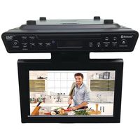 Sylvania SKCR2706BT 10.2in Under Cabinet Kitchen TV with Built in DVD Player & HDMI, Bluetooth (Renewed)