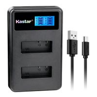 Kastar LCD Dual Charger for Eken PG1050 & Eken H8 Eken H8 Pro Eken H8R Eken H9 Eken H9R EKO Full HD 1080p WiFi EKO HD 720p EKO Ultra HD 4K WiFi Evolveo MiniDVR DV Evolveo Sportcam A8