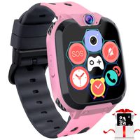 Kids Game Smart Watch Phone - 1.54" Touch Screen Game Smartwatches with [1GB Micro SD Card] Call SOS Camera 7 Games Alarm Clock Music Player Record for Children Boys Girls Birthday Gifts 3-10 (Pink)