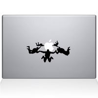 The Decal Guru 2069-MAC-13A-BLA Sky Divers Decal Vinyl Sticker, 13" MacBook Air, Black