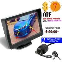 36 Month Warranty Backup Camera and Monitor Kit For Car/MPV/PICKUP/Truck/SUV,Universal Wired Waterproof Rear-view 2-installation Car Rear Backup Camera + 4.3 LCD Rear View Monitor