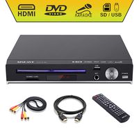 DVD Player, Sindave Compact DVD Players for TV Region Full HD Upscaling 1080p UpConverting DivX, USB Direct Copying and Playback, SD Cardreader Karaoke Mic Port (HD DVD Player)
