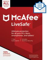 McAfee Live Safe, Unlimited Devices, Antivirus Software, Identity Security, 1 Year Subscription-[Key card]- 2020 Ready