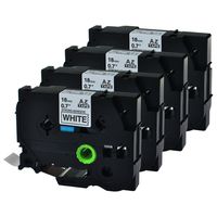 GREENCYCLE 4PK Extra Strength Adhesive Black on White Label Tape Compatible for Brother TZE-S241 TZ-S241 TZeS241,3/4 Inch,PT-E300 Labeling Maker