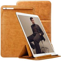 iPad Pro 12.9 Case Sleeve Apple Pencil Holder TOOVREN Tri-fold Stand Soft Leather PU Protective iPad Pro Pouch Cover Smart Keyboard Compatible for Apple iPad Pro 12.9 Inch 2017/2015 Brown ...