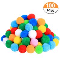 2 Inch Very Large Assorted Pom Poms for DIY Creative Crafts Decorations, Assorted Colors (100 Pack)