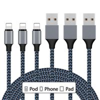 iPhone Charger, Sundix 3Pack 10ft Lightning Cable iPhone Charger Cable Nylon Braided Charging Cord Compatible iPhone XR XS XSMax X 8 8 Plus 7 7 Plus 6 6s Plus SE 5 5s 5c iPad iPod