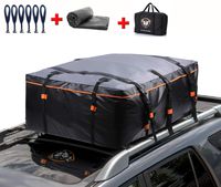 Waterproof Rooftop Cargo Carrier PRO - Heavy Duty Roof Top Luggage Storage Bag with Anti-slip Mat + 10 Reinforced Straps + 6 Door Hooks - Perfect for Car, Truck, SUV With/Without Rack - 19 Cubic Feet