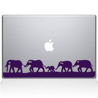 The Decal Guru 0152-MAC-13X-LAV Elephant March Vinyl Sticker, 13" MacBook Pro (2016 & Newer), Purple