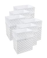 Clean Cubes 13 Gallon Disposable Trash Cans & Recycling Bins, 6 Pack (Trellis)