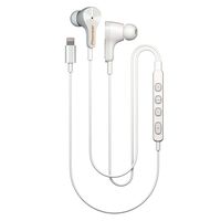 Pioneer Rayz Original Active Noise Cancelling Earbuds wired with Mic, Auto-pause, Hands-free Hey Siri, Lightning Cable Earphones Compatible with iPhone, iPad and iPod. MFI Certified (Ice White)
